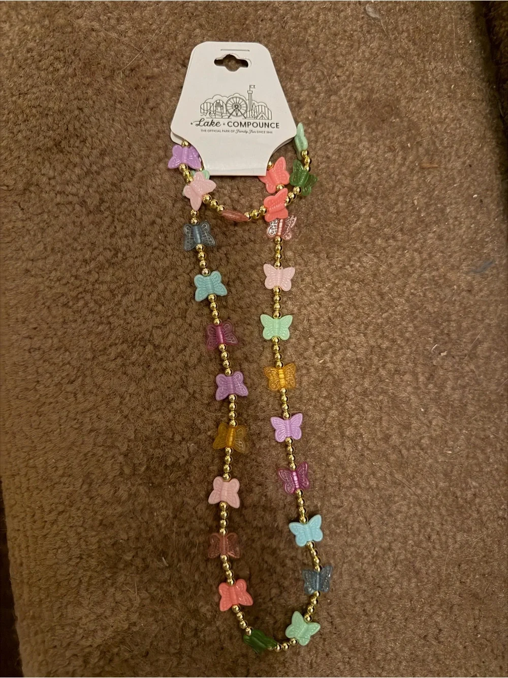 Colorful Butterfly Beaded Necklace & bracelet set